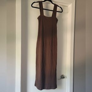 NWT Old Navy brown tank top midi dress size S